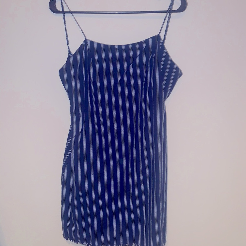 Blue mini dress with back ties